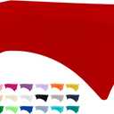 BDDC Table Covers for 6 Foot Tables, Red Washable and Wrinkle Resistant Stretch Tablecloths Rectangle 6ft for Events, Wedding, Banquets, Parties