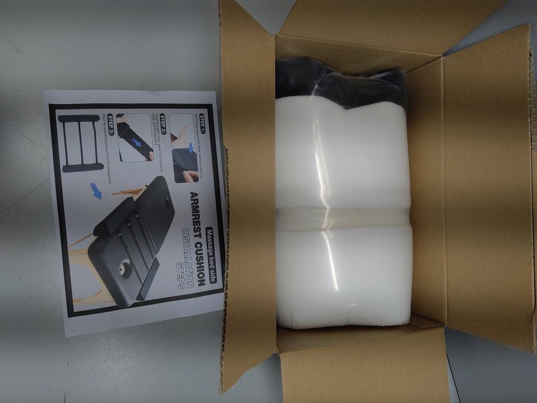 AceOrbit Massage Table Arm Rest Bolster Pillow Set Adjustable PU Leather Side Arm Extensions with Secure Straps for Massage Table (Black)