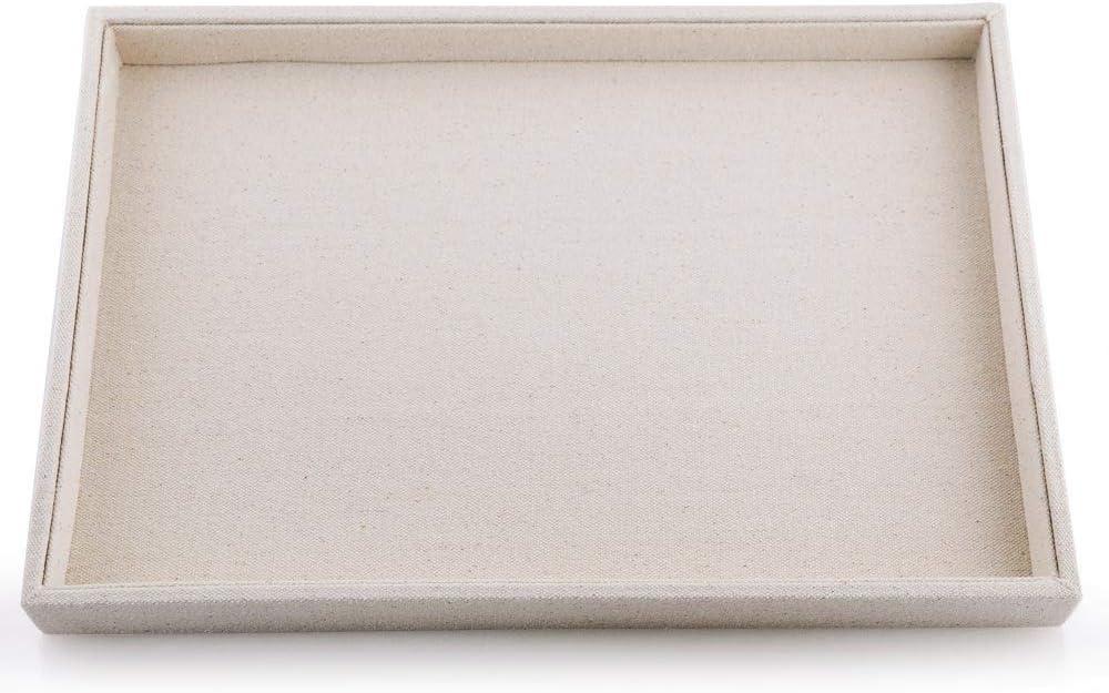 Oirlv linen Jewelry Display Trays Stackable Necklace Bracelet Ring Showcase Display Empty Plate(Pack of 1), Beige  Oirlv linen Jewelry Display Trays Stackable Necklace Bracelet Ring Showcase Display Empty Plate(Pack of 1), Beige