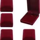 MY MIRONEY Set of 5 Wine Red Velvet Pendant Box Necklace Earring Storage Case Jewelry Box Organizer Gift Box Display Case 2.36" x 3.07" x 1.18"