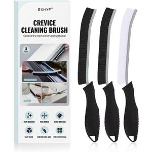 SXhyf Crevice Cleaning Brush - Grout Scrub Brush, House Cleaning Supplies, Gap Cleaning Tools, Home Essentials, Gifts for Women Men, Hard Bristle Crevice Cleaner Brush for Household Use, Bathroom (Black)