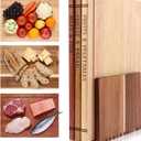 Book Cutting Board Set - Food Safe, Non-Slip Chopping Boards for Kitchen Organization and Stylish Serving,Acacia Wood