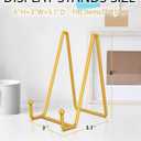 DUIJINYU 3 Pack Plate Stands for Display - 6 Inch Plate Holder Picture Frame Stand, Metal Table Easel Display Stand Gold for Pictures, Photo, Decorative Platter, Book, Plaque, and Tabletop Art
