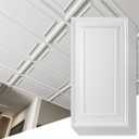 Art3d 12-Pack Drop Ceiling Tiles 2x4 Ft, PVC Decorative Ceiling Covering Panels for Basement Kitchen Bathroom, 24x48 Inch, Cover 96 Sq. Ft, Smooth White