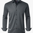 J.VER Men's Dress Shirts Stretch Long Sleeve Formal Shirt Solid Business Casual Button Down Shirts for Wedding Prom Size L