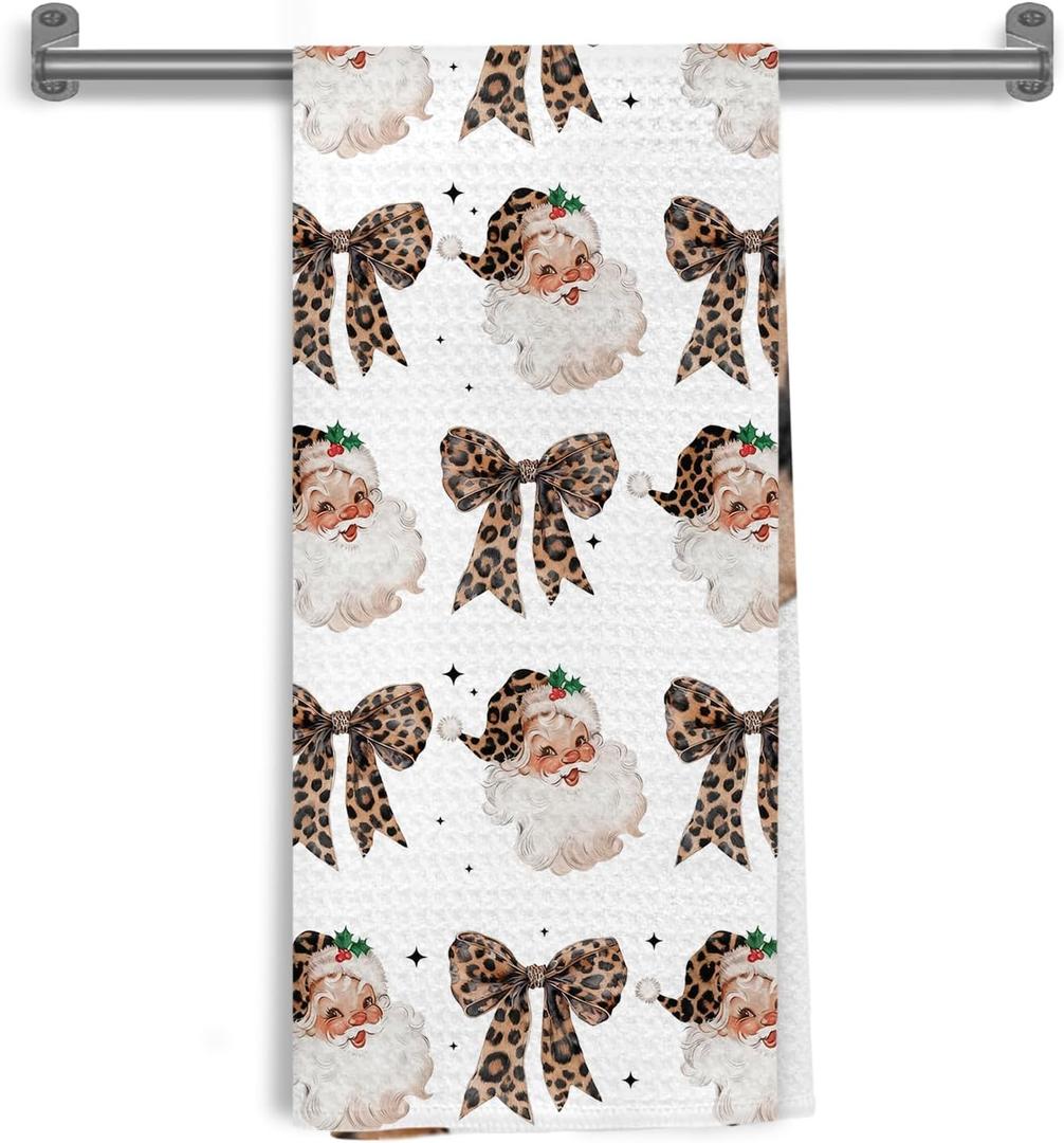 Funny Christmas Dog Kitchen Towels, Christmas Dog Bathroom Decor, Merry Woofmas Xmas Holiday Decorative Hand Tea Dish Towels for Bathroom Kitchen, 16x24 Inch (White-27)