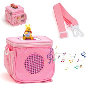 Carrying Case for Toniebox - Storage Bag for Tonies Starter Set, Portable Storage Organizer Travel Bags for Tonie Box Figures Characters Kids Christmas Gifts (Pink)