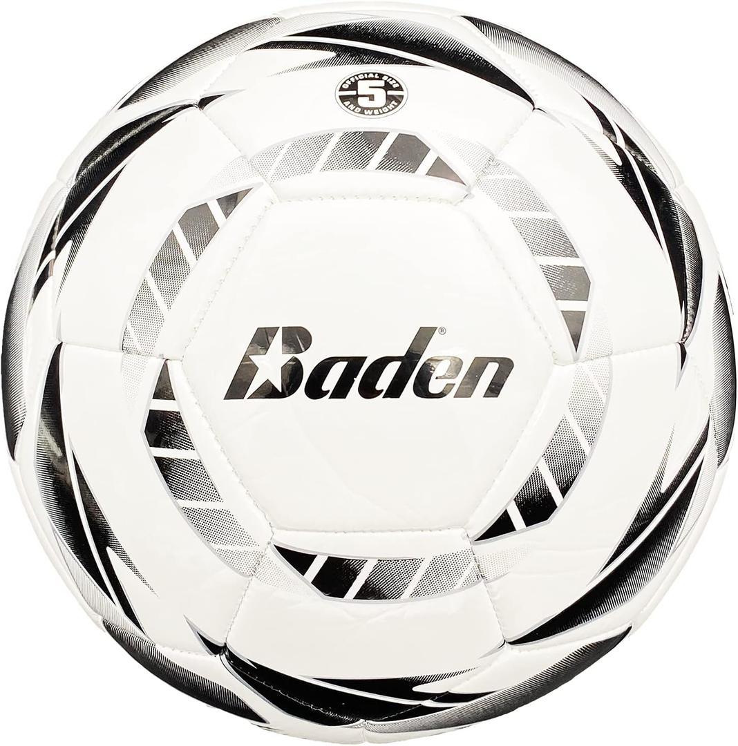 Baden Z-Series Size 3 Cushioned TPU Leather Soccer Ball, Black/White