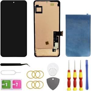 OLED Screen for Google Pixel 8 Pro Screen Replacement for Google Pixel 8 Pro LCD Screen Pantalla Touch Digitizer Display with Frame Tool Kit GC3VE Support Fingerprint(Without Fingerprint Cable)