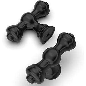 Amerdeco 7 Pack Matte Black Kitchen Cabinet Knobs 2.1 Inch(53mm) Single Hole Cabinet Handles Dresser Knobs Drawer Knobs and Pulls for Bathroom Cabinets