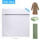 2 x 3 Pcs Mesh Laundry Bags Set for Delicates with AUTO-Lock Zipper, Lingerie Bags for Washing Delicates, Laundry Bags Mesh Wash Bags, Delicates Laundry Bag for Jeans,Blouse,Stocking,Bra(XXL,24" x 24")