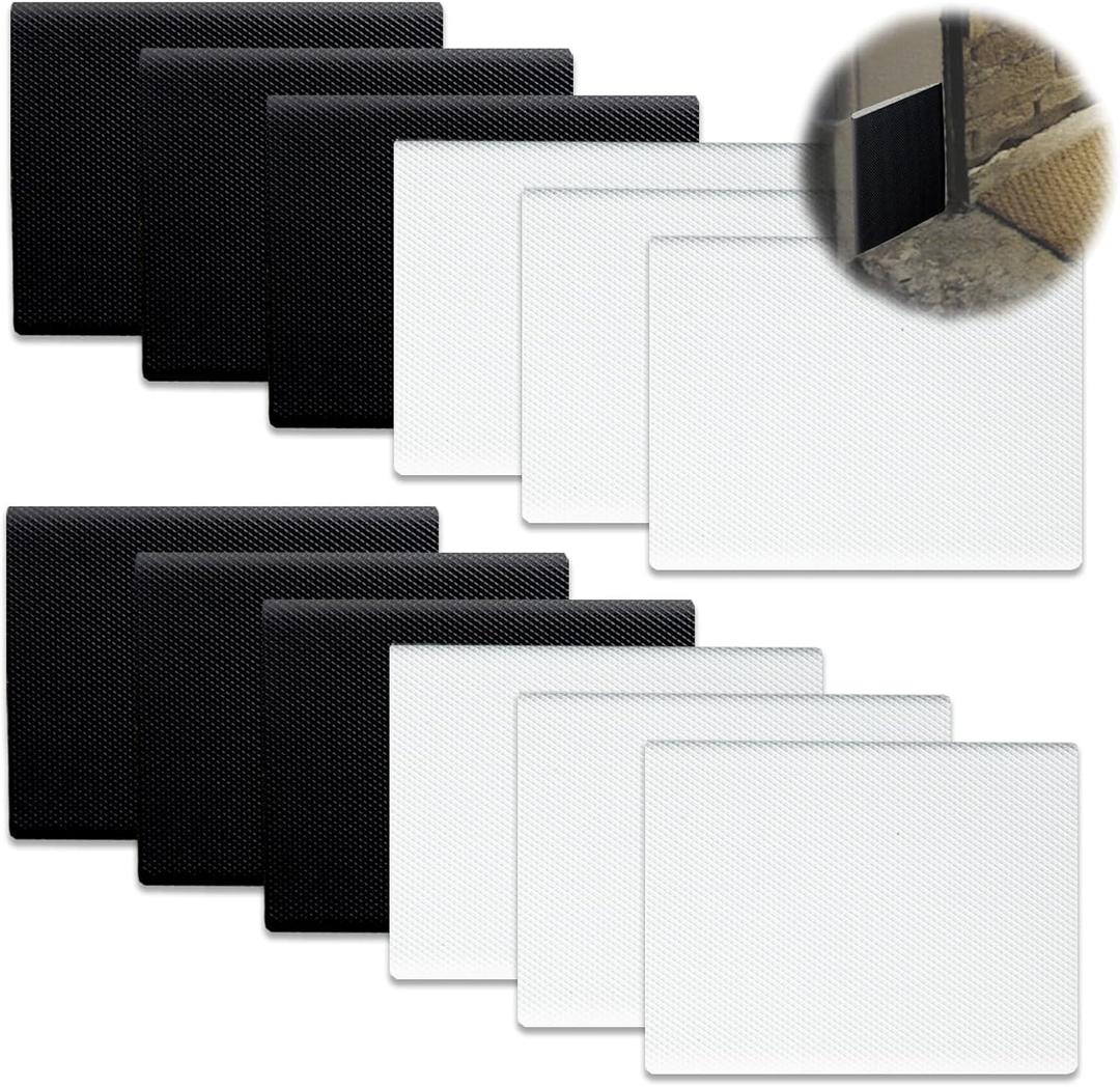 12 PCS Self-Adhesive Door Corner Seals - Exterior Door Frame Seal Foam for Weather Stripping and Draft Protection (White, Black)