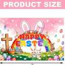 Happy Easter Backdrops Photography Banner Decorations, 5 x 7ft Rabbit Activity Background Supplies Egg Theme Photography Banner Decorations for Party Decorations