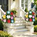 24" Artificial Topiary Flower with Ground Spike Fake Bushes Hawaiian Decor