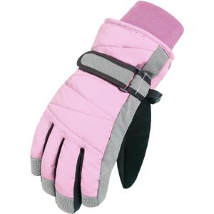MAGARROW Kids Winter Warm Gloves Windproof Water-Resistant Snow Boys Girls Sport Gloves (Light Pink, 4-6 Years)