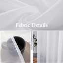 MIULEE Sidelight Sheer French Door Curtains Short 25 x 20 Inches Light Filtering Window Treatment with Tieback 2 Panels, White