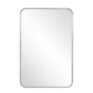 Andy Star Modern Mirror 24" W x 36" Contemporary Pivot Bathroom Vanity Mirror with Adjustable Tilt | Stainless Steel Frame, Silver