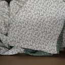 vctops Farmhouse Green 2 Piece Embroidered Floral Quilted Bedspread Quilt Set 100% Cotton Reversible Patchwork Coverlet Set 1 Quilt and 1 Pillow Sham (Green,Twin)
