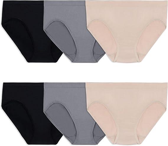 Fruit of the Loom Women's No Show Seamless Underwear, Amazing Stretch & No Panty Lines, Size M