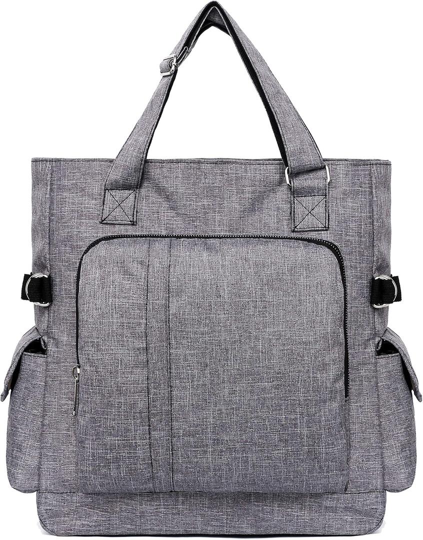 Canvas Tote Bag Waterproof Nylon Multi Pocket Shoulder Bags Laptop Work Bag Teacher Purse and Handbags for Women & Men
14"x13"
