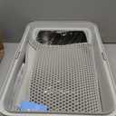 Stainless Steel Litter Box | XL Enclosed Cat Litter Boxes with Lid for Big Cats | High Sided, Anti-Urine Leakage | Non-Stick Bottom & Includes Litter Mat & Metal Scoop (Silver Gray)