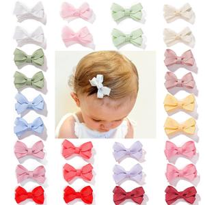 28 Pack 2'' Mini Bow Snap Clips,Baby Girls Grosgrain Ribbon Bows Tiny Hair Clips Fine Hair for Girls Infants Toddlers (style 1)