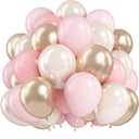 HILAVO Pink and Gold Balloons 12 Inch Pastel Light Baby Pink Double Stuffed Sand White Sand Beige Champagne Gold Metallic Latex Party Balloon for Boho Birthday Baby Bridal Shower Wedding Party Decor