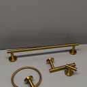 USHOWER Brushed Gold Bathroom Accessories Set, 18-Inch Towel Bar Set Wall Mounted, Durable SUS304 Stainless Steel Bathroom Hardware Set, 4-Piece