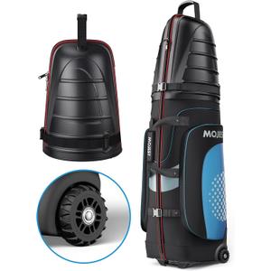 Golf Travel Bags for Airlines with Wheels, Hard Case Top and 1680D Heavy Duty Oxford Protect Golf Clubs, Lightweight and Easy to Maneuver