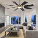 60 Inch Black and Gold Ceiling Fans with Lights and Remote
Bright Light, Reversible, DC Motor, Noiseless, Memory, 6 Speeds, Large Modern Ceiling Fan for Living Room, Bedroom