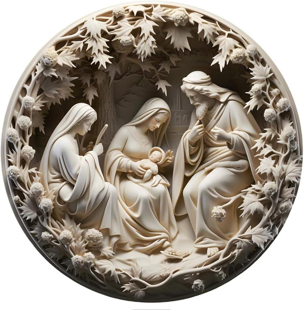 Christmas Ornament 2025  Acrylic Holy Family Ornament, Religious Christian Christmas Decor, Jesus Nativity Ornament for Tree, Unique Religious for Family & Friends (Nativity)