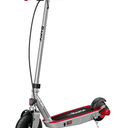 Razor Black Label E100 Electric Scooter – Silver/Red, up to 10 mph, 8" Front Tire, for Child 8+