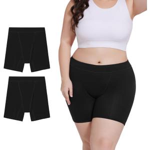 Incontinence Underwear for Women Washable Period Boxers Briefs Heavy Flow Leakproof Overnight High Absorbency Menstrual Postpartum Bladder Control Boyshorts Panties XX-Large Pack of 2 (Black)