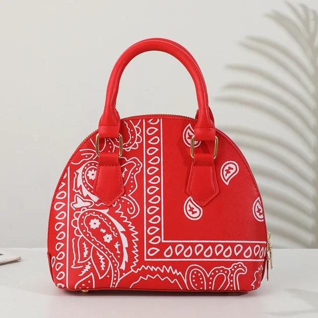 Mini Zip Around Dome shoulder  Bag Women's Shape Purse Satchel Patent Leather Top Handle Tote Red