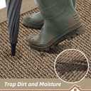BEQHAUSE Indoor Door Mat 20" x 32", Dirt Trapper Door Mats Non-Slip Entryway Rugs Washable, Resist Dirt Absorbent Welcome Mat, Low Profile Floor Mats for Front Back Door and Entryway, Taupe