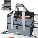 Paddle Board Cooler Waterproof,26L SUP Paddleboard Cooler Deck Bag fits 42 Cans,2 Compartments Paddle Board Accessories for Kayaking,Beach, Camping(Blue) (Gray)