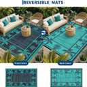 Garvee Outdoor Rug 9x12 Waterproof for Patios, Reversible Plastic Straw Rug, Tropical Leaf Indoor Outdoor Rugs, Large Area Rug for RV, Camping, Deck, Picnic Mat, Outside Carpet