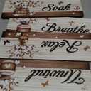 Tradder 4 Pcs Bathroom Wall Art Decor Plaques Rustic Farmhouse Pictures Wall Art Relax Soak Unwind Breathe Laundry Room Home Decorations Country(Cotton)