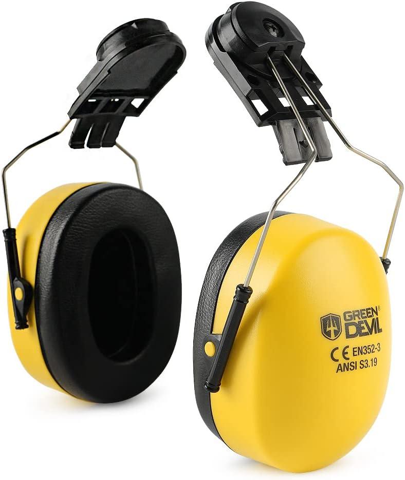 GREEN DEVIL Hearing Protection Noise Cancelling Ear Muffs NRR 28dB Ear Protection For Shooting Gun Range Construction Adult (3022hm Safety-yellow)