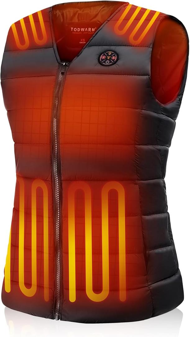 Women's Heated Vest, V-neck Sleeveless Electric Warming Coat Rechargeable Winter Outerwear for Hiking Outdoor WorkS