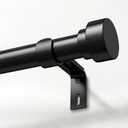 IFELS Heavy Duty Curtain Rods for Windows 48 to 84 Inch, 1 Inch Adjustable Black Curtain Rod with Easy Installation and Modern Design (A1,Black,30-90")