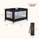 Dream On Me Zazzy Portable Playard with Bassinet in Black, Lightweight Packable and Easy Setup Baby Playard with Mattress and Travel Bag