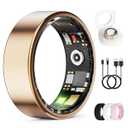 Smart Ring for Women & Men, Health Monitoring Ring with Heart Rate, Blood Oxygen, Blood Pressure, IP68 Waterproof Fitness Ring, Sleep Monitoring for iPhone and Android, No APP Fee (Rose Gold, 8#)