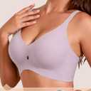 COCOMARTS Jelly Bras for Women No Underwire Seamless Push Up Bra Full Support Comfort Bralettes Wireless Plunge Everyday Bra (Pink, XL)