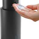 Automatic Liquid Soap Dispenser Touchless, 304 Stainless Steel Bottle Body &16.2oz/480ml Rechargeable, 3 Adjustable Liquid Levels, IPX7 Waterproof, for Kitchen Bathroom, Black