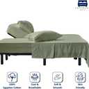 Cottingon 4 Piece Flex Head King Sheet Set, Top 34 Inch Split Sheets for Sleep Number Adjustable Beds, Soft Breathable 100% Egyptian Cotton, Fits Upto 16" Deep Mattress 78"X80"+ 34", Sage