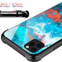 CARLOCA Compatible with iPhone 12 Mini Case,Blue Orange Marble for Girls,Graphic Design Shockproof Anti-Scratch Case for iPhone 12 Mini