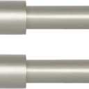 Curtains Rod, 2 Pcs, Silver, 49 in