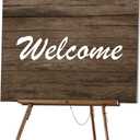 Falling in Art 65" A-Frame Tripod Easel Stand, Wooden Display Easel with Adjustable Canvas Holder, Floor Easel for Wedding Signs, Posters, Paintings, Artwork(Brown)