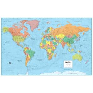 Swiftmaps 78" x 48" RMC Large World Wall Map Poster - Laminated Rolled (32x50 Signature World)